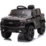 Kidzone 12V Battery Powered Licensed Chevrolet Silverado Trail Boss LT Kids Ride On Truck ATV Car, Toddler Electric Vehicles Toys w/ Remote Control, MP3/Bluetooth, Spring Suspension, LED Light, Black by Kidzone