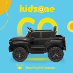 Kidzone 12V Battery Powered Licensed Chevrolet Silverado Trail Boss LT Kids Ride On Truck ATV Car, Toddler Electric Vehicles Toys w/ Remote Control, MP3/Bluetooth, Spring Suspension, LED Light, Black by Kidzone