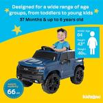 Kidzone 12V Battery Powered Licensed Chevrolet Silverado Trail Boss LT Kids Ride On Truck ATV Car, Toddler Electric Vehicles Toys w/ Remote Control, MP3/Bluetooth, Spring Suspension, LED Light, Black by Kidzone