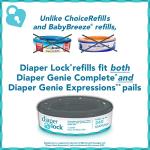 Diaper Lock Refills, Compatible with Diaper Genie | 240 Count (4-Pack) | Compatible with All Diaper Genie Pails by Angelcare