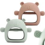 2 Packs Baby Teething Toy Silicone Bear Teething Mitten for Babies Over 3 Months Anti Dropping Wrist Hand Teethers Baby Chew Toys for Sucking Needs, BPA Free from ChooKaChoo