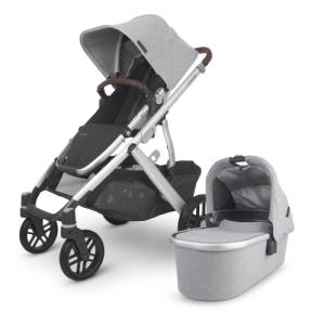 Vista V2 Stroller - Stella (Grey Brushed Melange/Silver/Chestnut Leather) from UPPAbaby