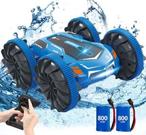 Amphibious RC Car for Kids,Pool Toys for 4 5 6 7 8-12 Year Old Boys 2.4 GHz Remote Control Boat Waterproof RC Monster Truck 4WD Remote Control Vehicle Boys Girls Gifts All Terrain Water Beach Toy by Yepofe