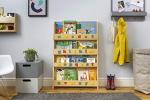 Tidy Books Kids Bookshelf with ABC (Age 0-10) Book Display Shelf, Toddler Book Shelf, Kids Wall Bookshelf, Natural, Wood, 45.3 x 30.3 x 2.8 in, Eco Friendly, Handmade, The Original Since 2004 by Tidy Books