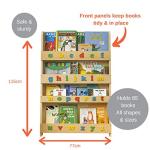 Tidy Books Kids Bookshelf with ABC (Age 0-10) Book Display Shelf, Toddler Book Shelf, Kids Wall Bookshelf, Natural, Wood, 45.3 x 30.3 x 2.8 in, Eco Friendly, Handmade, The Original Since 2004 by Tidy Books