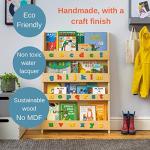 Tidy Books Kids Bookshelf with ABC (Age 0-10) Book Display Shelf, Toddler Book Shelf, Kids Wall Bookshelf, Natural, Wood, 45.3 x 30.3 x 2.8 in, Eco Friendly, Handmade, The Original Since 2004 by Tidy Books