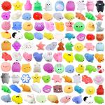 100Pcs Mochi Squishy Toy Individually Wrapped Squishies Toy for Kids Party Favors, Kawaii Squishy Animals Stress Relief Toy for Boys Girls Birthday Gift, Classroom Prizes, Christmas Goodie Bag(Random) from YAWEVEAY