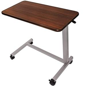 Vaunn Medical Adjustable Overbed Bedside Table With Wheels (Hospital and Home Medical Use) from Vaunn