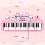 M SANMERSEN Toys for 3+ Year Old Girls - Kids Piano Keyboard 37 Keys Piano with Microphone Portable Electronic Keyboards Musical Instrument Educational Toys Birthday Gifts for Girls Age 3-6, Pink from M SANMERSEN
