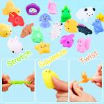 100Pcs Mochi Squishy Toy Individually Wrapped Squishies Toy for Kids Party Favors, Kawaii Squishy Animals Stress Relief Toy for Boys Girls Birthday Gift, Classroom Prizes, Christmas Goodie Bag(Random) from YAWEVEAY