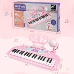 M SANMERSEN Toys for 3+ Year Old Girls - Kids Piano Keyboard 37 Keys Piano with Microphone Portable Electronic Keyboards Musical Instrument Educational Toys Birthday Gifts for Girls Age 3-6, Pink from M SANMERSEN