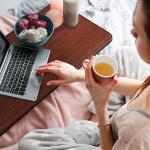 Vaunn Medical Adjustable Overbed Bedside Table With Wheels (Hospital and Home Medical Use) from Vaunn