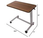 Vaunn Medical Adjustable Overbed Bedside Table With Wheels (Hospital and Home Medical Use) from Vaunn