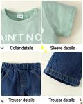 YALLET Toddler Boy Clothes 1-5T Boys Outfits Infant Short Sleeve T-Shirt Ripped Jeans 12 18 24 Months Baby Clothing Pants Set by 