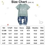 YALLET Toddler Boy Clothes 1-5T Boys Outfits Infant Short Sleeve T-Shirt Ripped Jeans 12 18 24 Months Baby Clothing Pants Set by 