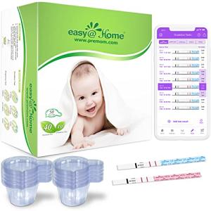 Easy@Home Ovulation & Pregnancy Test Strips Kit: 40 Ovulation Strips and 10 Pregnancy Testsâ Accurate Fertility Tracker OPK - Powered by Premom Ovulation APP | 40LH + 10HCG + 50 Urine Cups by Easy@Home