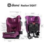 Diono Radian 3QXT 4-in-1 Rear and Forward Facing Convertible Car Seat, Safe Plus Engineering, 4 Stage Infant Protection, 10 Years 1 Car Seat, Slim Fit 3 Across, Purple Plum by Diono
