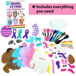 KRAFUN Unicorn Sewing Keyring Kit for Kids Age 7 8 9 10 11 12 Learn Art & Craft, Includes 6 Stuffed Animal Bear, Dog, Rabbit, Raccoon, Owl Dolls, Instruction & Felt Materials from KRAFUN
