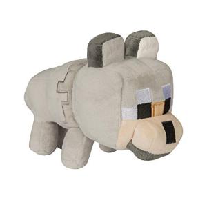 JINX Minecraft Happy Explorer Untamed Wolf Plush Stuffed Toy, Gray, 5.5" Tall from JINX
