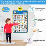 Electronic Alphabet Wall Chart, Talking ABC, 123s, Music Poster, Kids Learning Toys for Toddlers 1-3, Interactive Educational Toddler Toy, Gifts for Age 1 2 3 4 5 Year Old Boys Girls - Blue from Dsprou