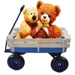 Outdoor Sport Blue Wagon All Terrain Pulling w/Removable Wooden Side Panels Air Tires Big Foot Panel Wagon 176 lbs. Weight Capacity Sturdy All Steel Wagon Bed, Children Kids' Pull-Along Wagons (Blue) from ZeHuoGe