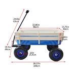Outdoor Sport Blue Wagon All Terrain Pulling w/Removable Wooden Side Panels Air Tires Big Foot Panel Wagon 176 lbs. Weight Capacity Sturdy All Steel Wagon Bed, Children Kids' Pull-Along Wagons (Blue) from ZeHuoGe