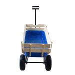 Outdoor Sport Blue Wagon All Terrain Pulling w/Removable Wooden Side Panels Air Tires Big Foot Panel Wagon 176 lbs. Weight Capacity Sturdy All Steel Wagon Bed, Children Kids' Pull-Along Wagons (Blue) from ZeHuoGe