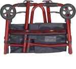 Walker KD Deluxe Portable Folding Travel with 5" Wheels and Legs Fold up (RED) by Healthline Trading