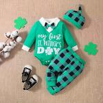 VINUOKER Baby Infant Toddler Boy First St.Patrick's Day Outfit Clover Clothes Romper Bodysuit by 
