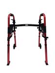 Walker KD Deluxe Portable Folding Travel with 5" Wheels and Legs Fold up (RED) by Healthline Trading