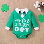 VINUOKER Baby Infant Toddler Boy First St.Patrick's Day Outfit Clover Clothes Romper Bodysuit by 