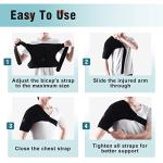 Omecon Shoulder Brace for Men Women - Shoulder Support and Compression Sleeve for Torn Rotator Cuff, Dislocated,Adjustable Fit for Left & Right Arm - Black, M from Omecon