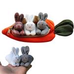 nezababy Easter Hide-and-Seek Bunnies in Carrot Pouch,3 Bunnies in a Carrot Purse,Carrot Plush Toy,Plush Stuffed Animal Surprise Zip 5.9x5.9 Inch nezababy-1 0 by nezababy-1