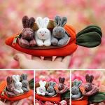 nezababy Easter Hide-and-Seek Bunnies in Carrot Pouch,3 Bunnies in a Carrot Purse,Carrot Plush Toy,Plush Stuffed Animal Surprise Zip 5.9x5.9 Inch nezababy-1 0 by nezababy-1