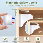 Child Safety Magnetic Cabinet Locks 6 Pack+2 Keys-AOSITE Baby Proofing Magnetic Drawer Locks for Kitchen with Adhesive No Drilling or Screws Fixed, 4 Baby Safety Cabinet Locks for Knobs by AOSITE