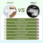 Child Safety Magnetic Cabinet Locks 6 Pack+2 Keys-AOSITE Baby Proofing Magnetic Drawer Locks for Kitchen with Adhesive No Drilling or Screws Fixed, 4 Baby Safety Cabinet Locks for Knobs by AOSITE