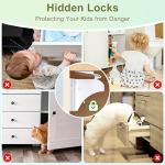 Child Safety Magnetic Cabinet Locks 6 Pack+2 Keys-AOSITE Baby Proofing Magnetic Drawer Locks for Kitchen with Adhesive No Drilling or Screws Fixed, 4 Baby Safety Cabinet Locks for Knobs by AOSITE