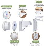 Child Safety Magnetic Cabinet Locks 6 Pack+2 Keys-AOSITE Baby Proofing Magnetic Drawer Locks for Kitchen with Adhesive No Drilling or Screws Fixed, 4 Baby Safety Cabinet Locks for Knobs by AOSITE