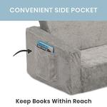 Serta Perfect Sleeper Extra Wide Convertible Sofa to Lounger - Comfy 2-in-1 Flip Open Couch/Sleeper for Kids, Grey by AmazonUs/DEMQX