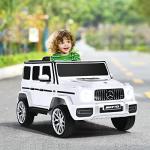 INFANS 12V Kids Ride On Car, Licensed Mercedes Benz G63 Electric Vehicle with Remote Control, Double Open Doors, Music, Bluetooth, 2 Speeds, Wheels Suspension, Battery Powered Driving Toy (White) by INFANS