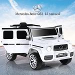 INFANS 12V Kids Ride On Car, Licensed Mercedes Benz G63 Electric Vehicle with Remote Control, Double Open Doors, Music, Bluetooth, 2 Speeds, Wheels Suspension, Battery Powered Driving Toy (White) by INFANS