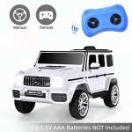 INFANS 12V Kids Ride On Car, Licensed Mercedes Benz G63 Electric Vehicle with Remote Control, Double Open Doors, Music, Bluetooth, 2 Speeds, Wheels Suspension, Battery Powered Driving Toy (White) by INFANS