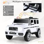 INFANS 12V Kids Ride On Car, Licensed Mercedes Benz G63 Electric Vehicle with Remote Control, Double Open Doors, Music, Bluetooth, 2 Speeds, Wheels Suspension, Battery Powered Driving Toy (White) by INFANS