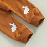 Amiblvowa My 1ST Easter Outfit Newborn Baby Boy Short Sleeve Bunny T-Shirt Jogger Pants Set Infant 2Pcs Summer Clothes (White&Brown My First, 9-12 Months) from Amiblvowa
