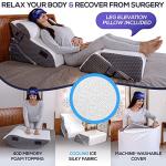 della 5 Pcs Bed Wedge Pillow Set [2023 Version] Cooling Fabric & Leg Elevation - Perfect Orthopedic Pillow Set for After Surgery - Memory Foam Pillows for Back Support, Pain Relief & Post Surgery by della