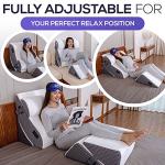 della 5 Pcs Bed Wedge Pillow Set [2023 Version] Cooling Fabric & Leg Elevation - Perfect Orthopedic Pillow Set for After Surgery - Memory Foam Pillows for Back Support, Pain Relief & Post Surgery by della