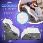 della 5 Pcs Bed Wedge Pillow Set [2023 Version] Cooling Fabric & Leg Elevation - Perfect Orthopedic Pillow Set for After Surgery - Memory Foam Pillows for Back Support, Pain Relief & Post Surgery by della