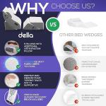 della 5 Pcs Bed Wedge Pillow Set [2023 Version] Cooling Fabric & Leg Elevation - Perfect Orthopedic Pillow Set for After Surgery - Memory Foam Pillows for Back Support, Pain Relief & Post Surgery by della