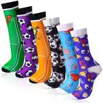 6 Pairs Kids Youth Soccer Socks Cotton Athletic Socks with Soccer Balls Sport Kids Stockings Knee High Tube Socks for Boys Girls by 