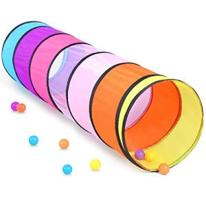 Colorful Baby Play Tunnel for Toddlers with Mesh Window, Cat Tunnel for Dogs Pets, Kids Crawling Tunnel Play Tent Pop Up Toddlers Tunnel Indoor Outdoor Toy Gift (Colorful Baby Tunnel) from SweHouse
